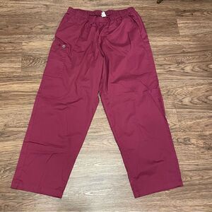 Spread Good Cheer Wine Burgundy Scrub Uniform Pants Size 2XL